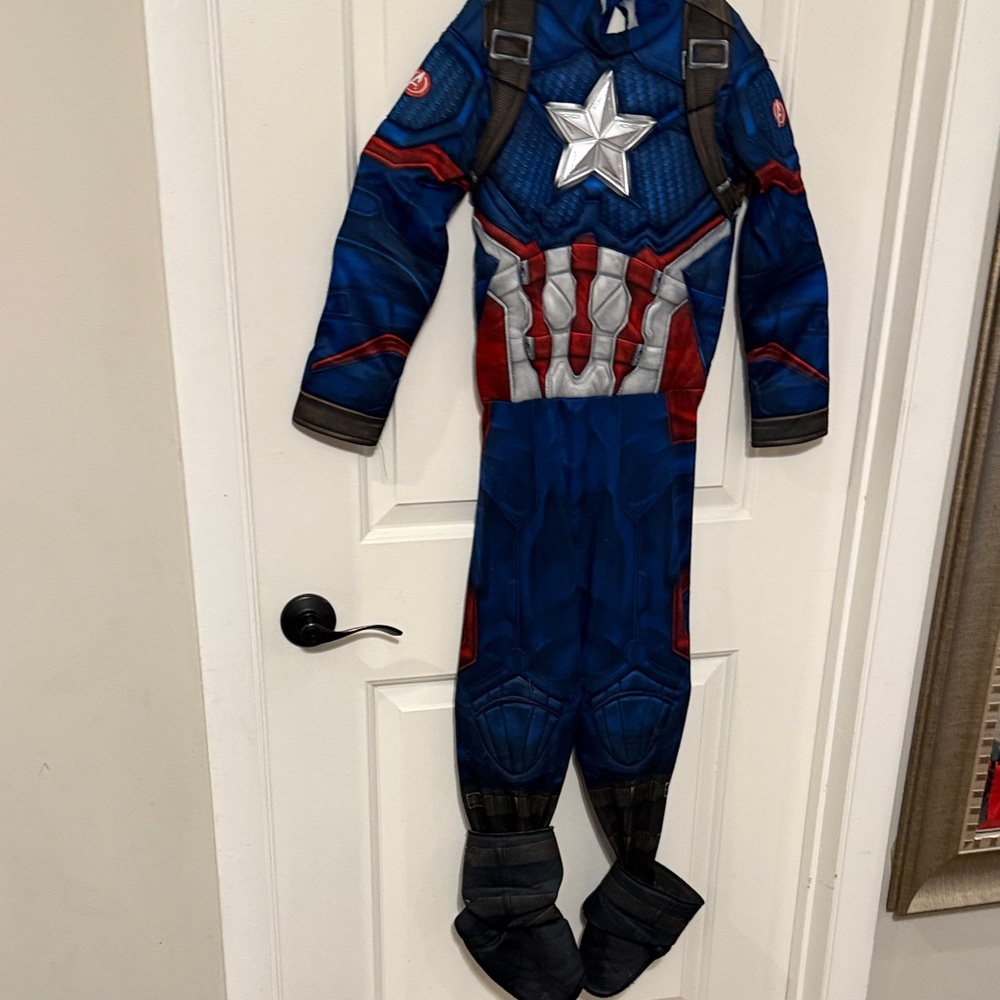 Marvel Blue and Red Captain America  Costume for Kids